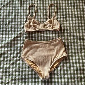 Rhythm. Noumea Ring Trilette Top Natural and Noumea Boy Leg Pant - Size 8